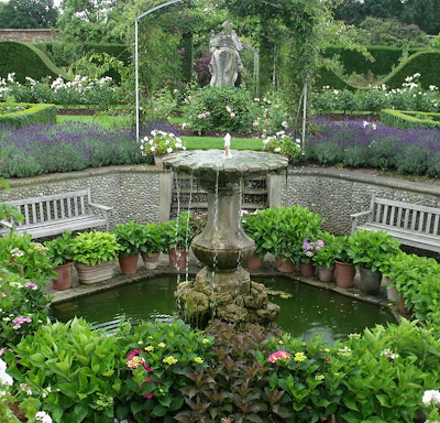 Backyard Garden with Cast Stone