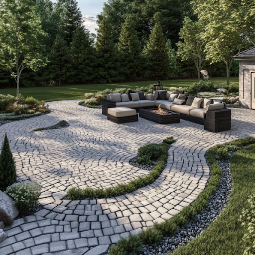 Rustic Interlocking Paving Integrating Interlocking Pavers with Landscaping
